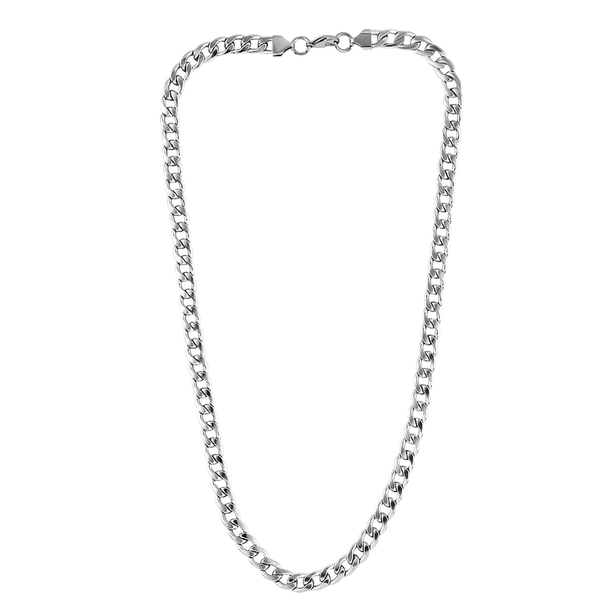 Curb Chain Necklace  in Stainless Steel (24 Inches) 60.10 Grams image number 3