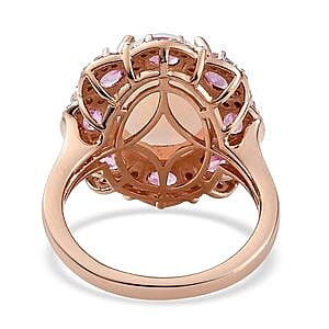 Ethiopian Welo Opal and Multi Gemstone 5.65 ctw Ring in Vermeil RG Over Sterling Silver (Size 10.0)