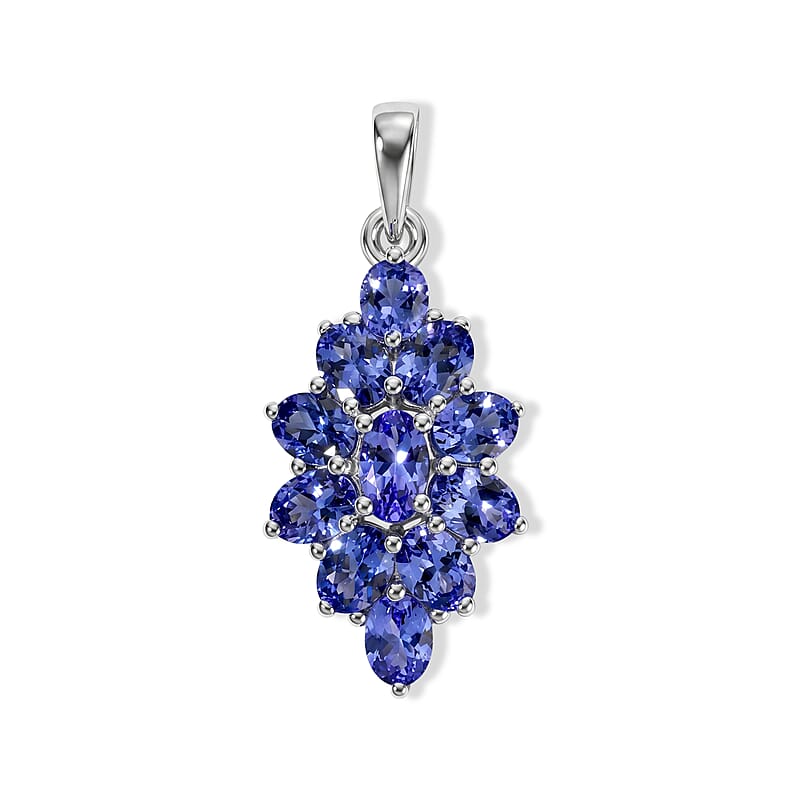 Premium Tanzanite 2.10 ctw Pendant without Chain in Platinum Over Sterling Silver