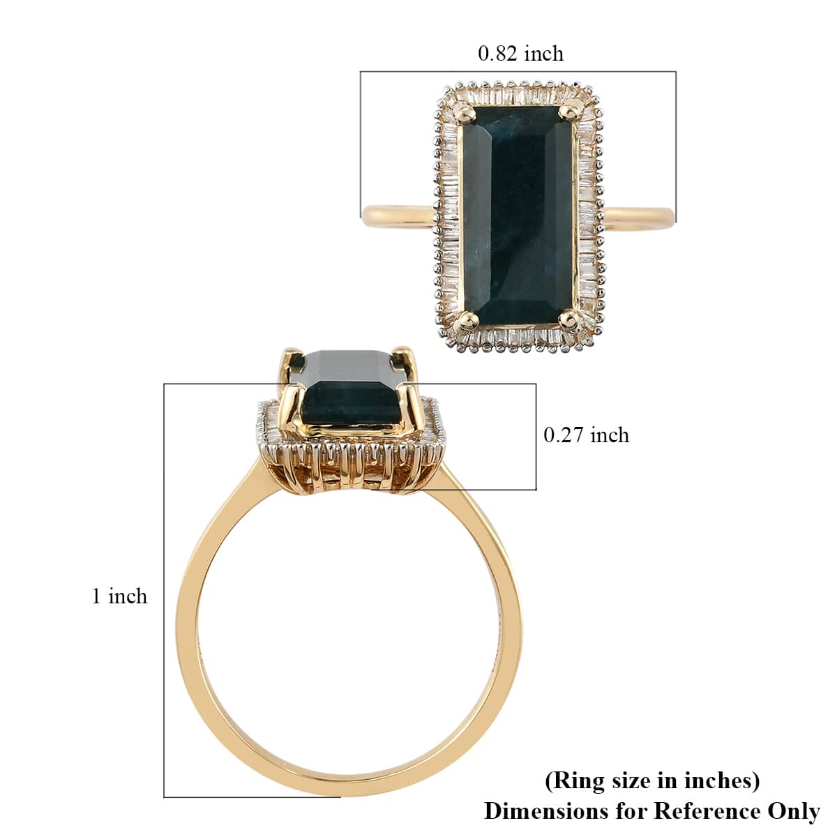 Luxoro 10K Yellow Gold AA Premium Teal Grandidierite and Diamond Halo Ring (Size 8.0) 5.10 ctw image number 5