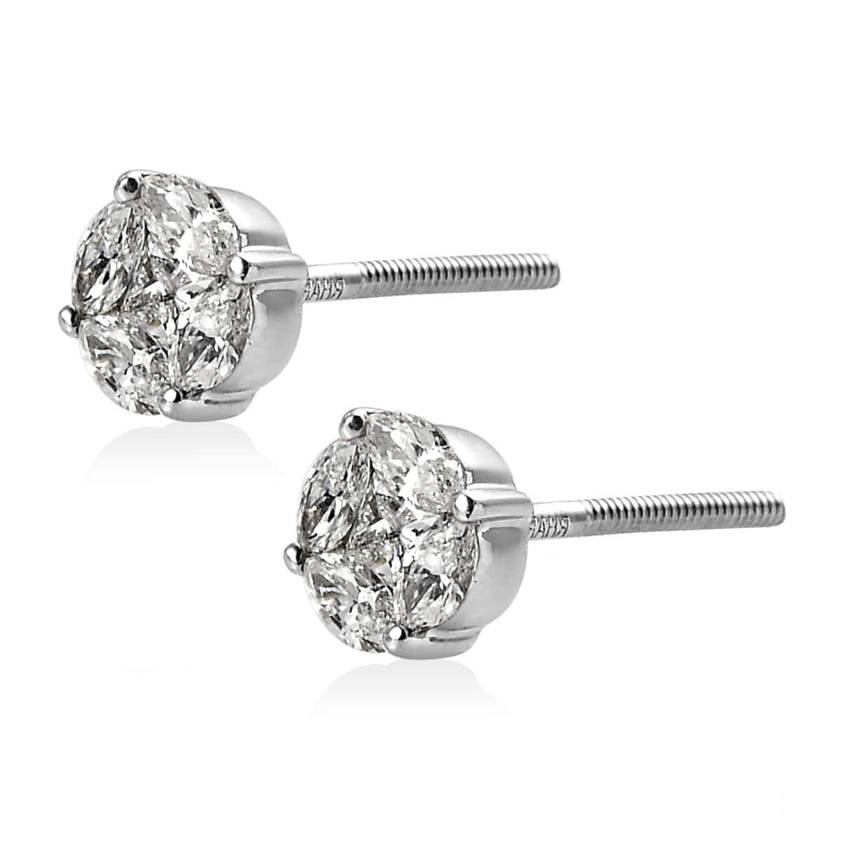 Rhapsody 950 Platinum E-F VS Diamond Stud Earrings 2 Grams 0.50 ctw image number 3