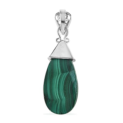African Malachite and Peridot Dragonfly Pendant in Platinum Over Copper 24.40 ctw