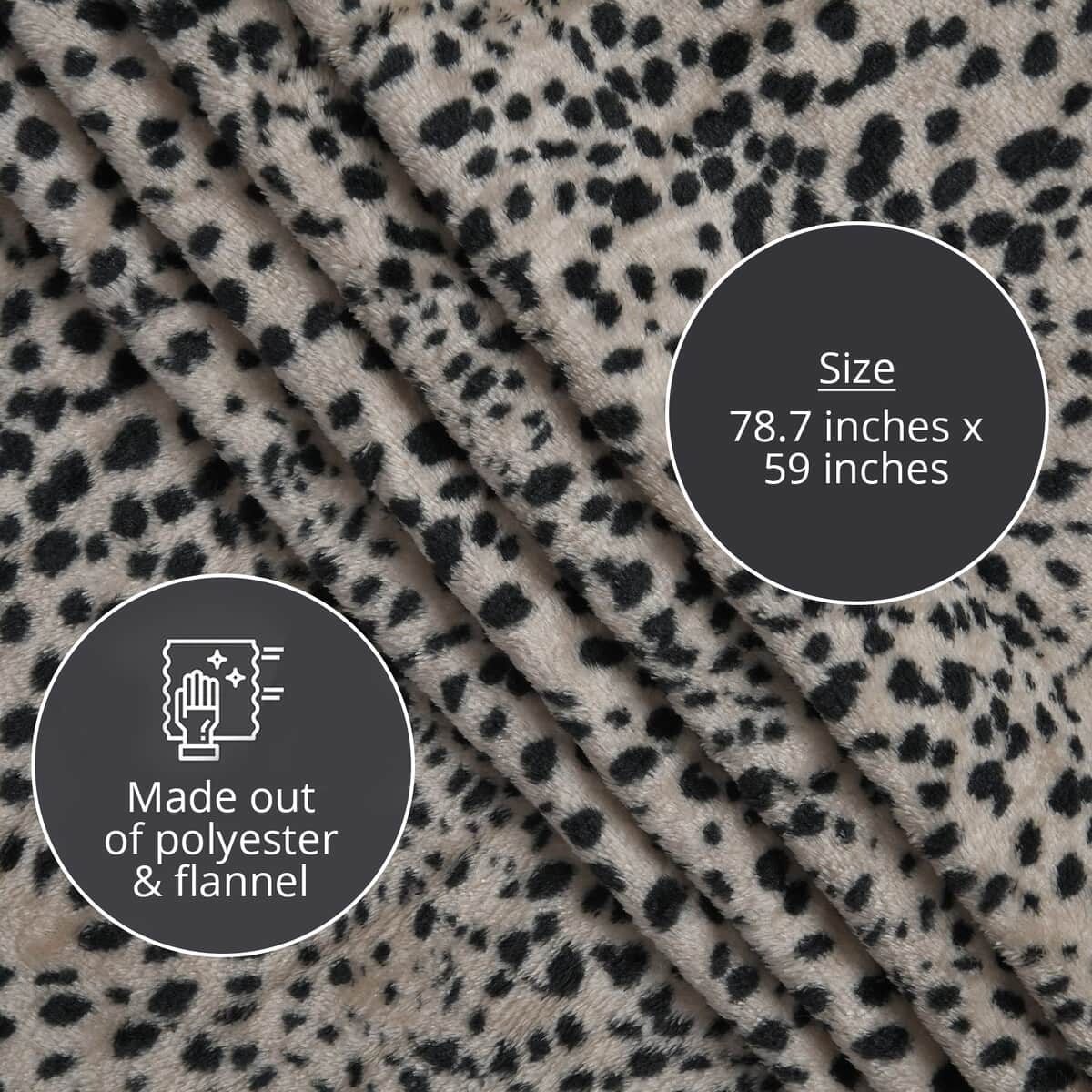 Homesmart Gray Striking Leopard Printed Flannel Single Layer Blanket , Polyester Printing Blanket , All Weather Trip Blanket , Spring Throw Blanket image number 2