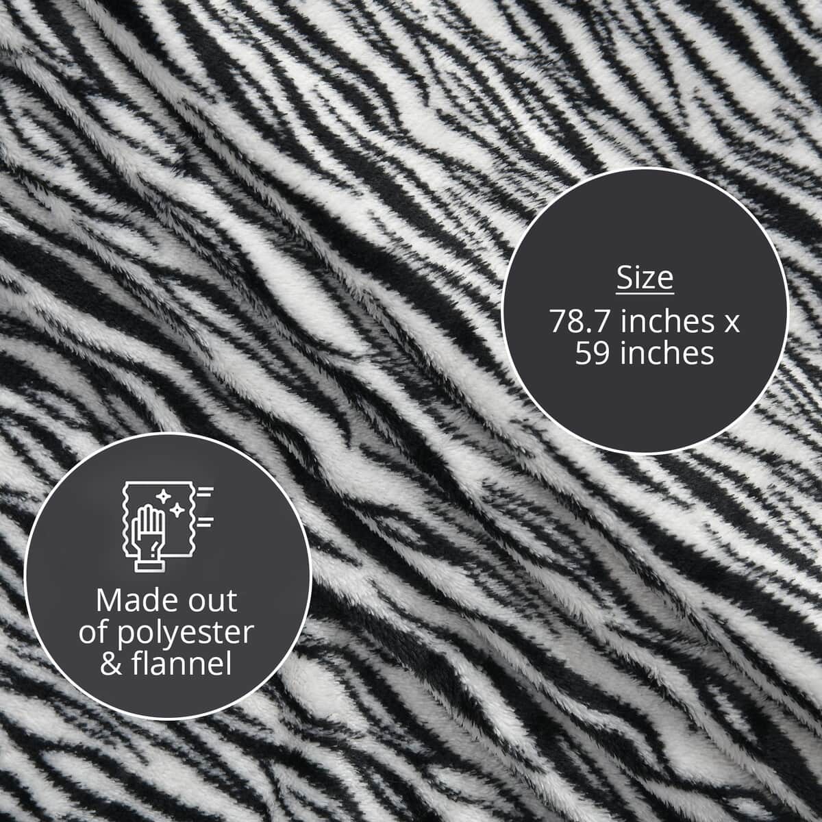 Homesmart Zebra Stripe Pattern Flannel Single Layer Blanket , Polyester Printing Blanket , All Weather Trip Blanket , Spring Throw Blanket image number 2