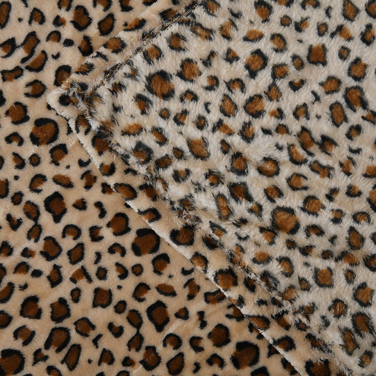 Homesmart Brown Striking leopard Pattern Flannel Single Layer Blanket , Polyester Printing Blanket , All Weather Trip Blanket , Spring Throw Blanket image number 6