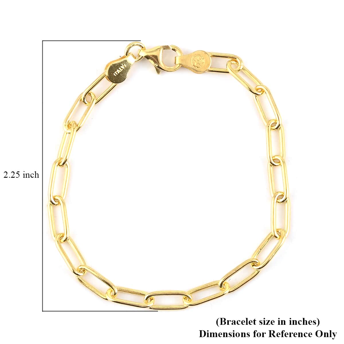 Italian 14K Yellow Gold Over Sterling Silver 4.5mm Paperclip Bracelet (7.00 In) 5.40 Grams image number 4