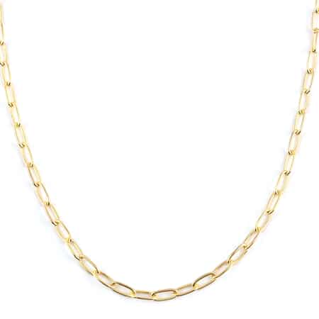 Buy Italian 14K YG Over Sterling Silver Paper Clip Necklace 16