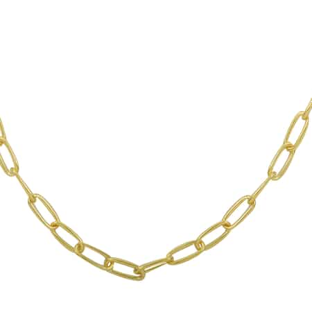 Italian 14K Yellow Gold Over Sterling Silver 4.5mm Paper Clip Necklace 20 Inches 15.20 Grams image number 0