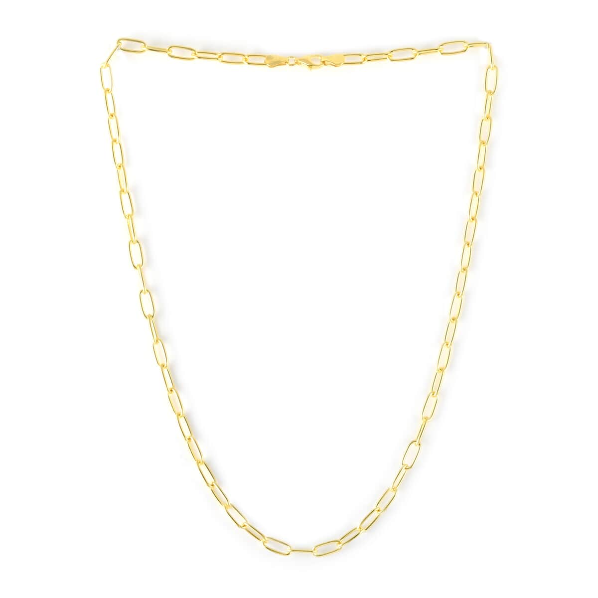 Italian 14K Yellow Gold Over Sterling Silver 4.5mm Paper Clip Necklace 20 Inches 15.20 Grams image number 2