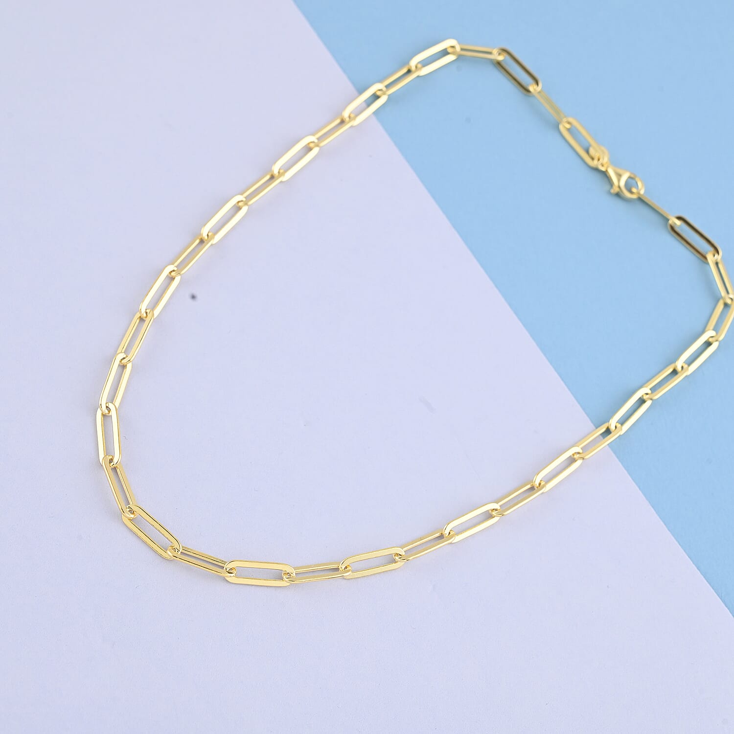 Italian 14K Yellow Gold Over Sterling Silver 4.5mm Diamond Cut Paperclip Necklace 16 Inches 11.90 Grams