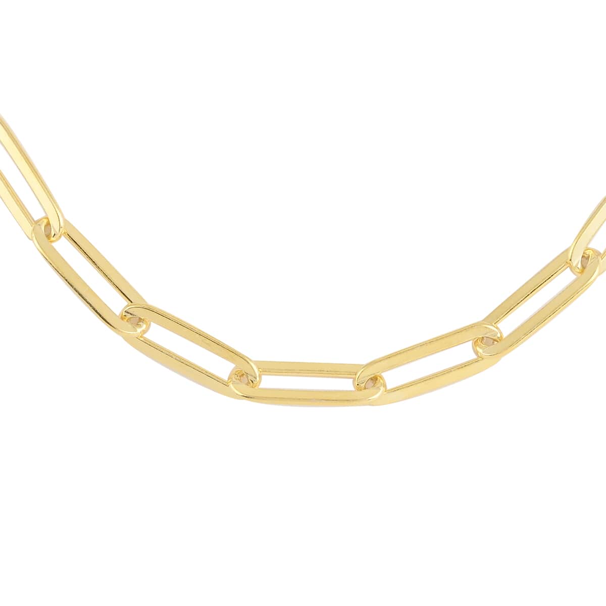 Italian 14K Yellow Gold Over Sterling Silver 5.5mm Diamond Cut Paperclip Necklace 16 Inches 18.70 Grams image number 0
