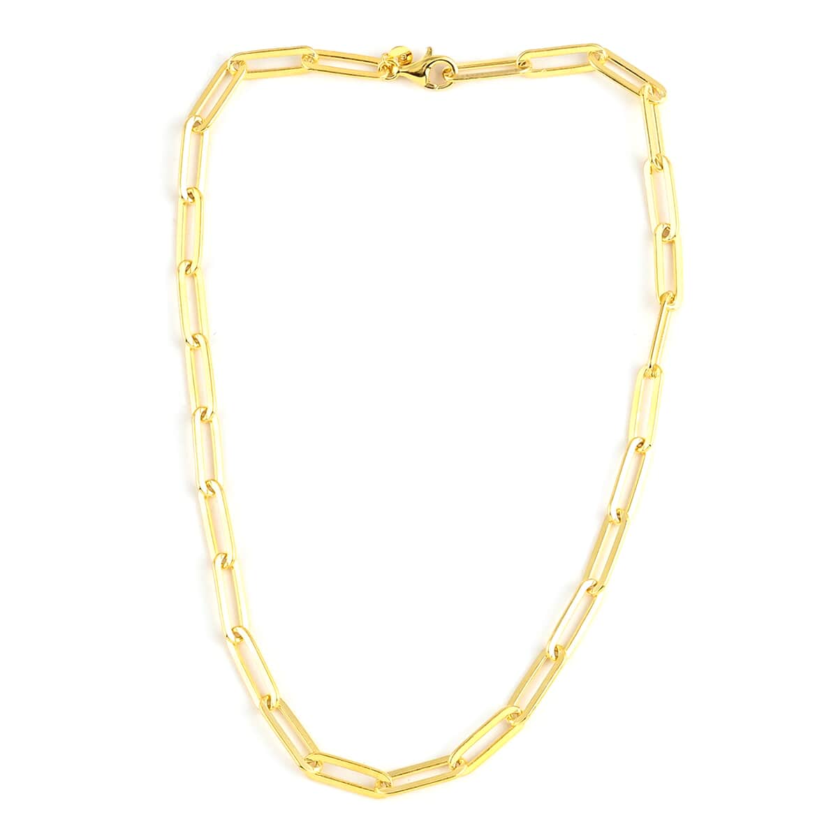 Italian 14K Yellow Gold Over Sterling Silver 5.5mm Diamond Cut Paperclip Necklace 16 Inches 18.70 Grams image number 2