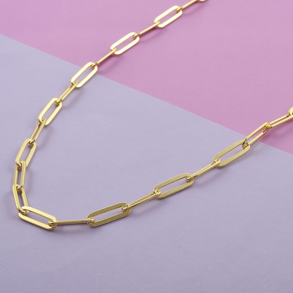 Italian 14K Yellow Gold Over Sterling Silver 5.5mm Diamond Cut Paper Clip Necklace 22 Inches 25.30 Grams image number 1