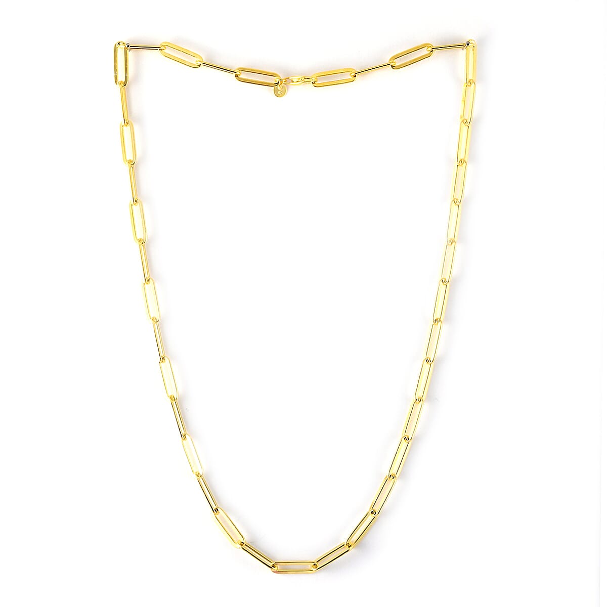 Italian 14K Yellow Gold Over Sterling Silver 5.5mm Diamond Cut Paper Clip Necklace 22 Inches 25.30 Grams image number 2