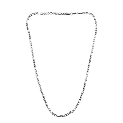 Figaro Necklace 24 Inches in Stainless Steel 16.50 Grams