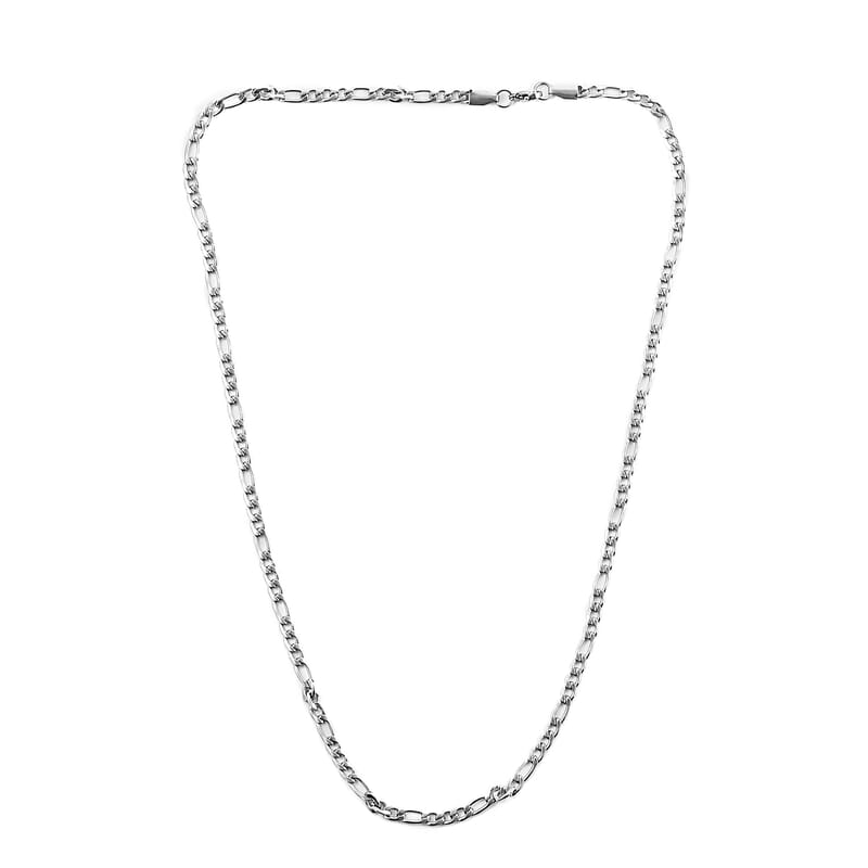 Figaro Necklace 24 Inches in Stainless Steel 16.50 Grams