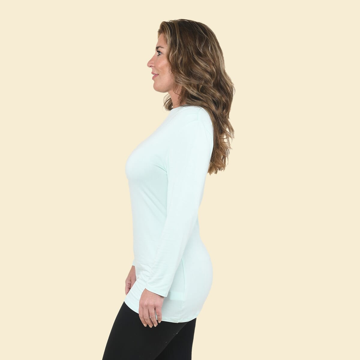 Tamsy Seafoam Long Sleeve Drape Top - Medium image number 2