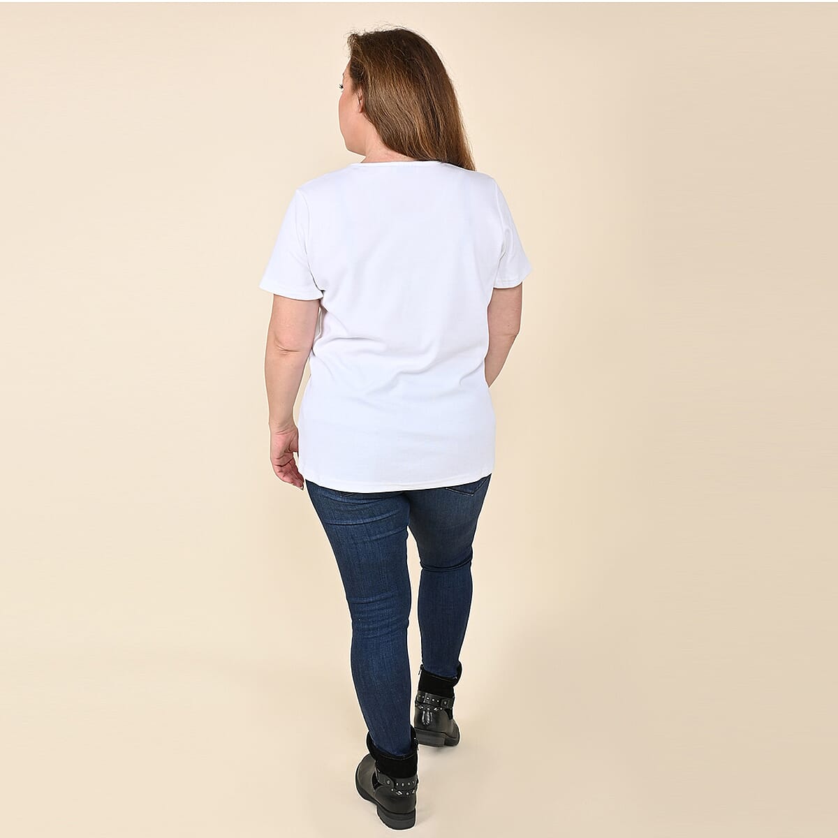 Tamsy White Knit Shirt with Embellished Neck - Medium image number 1