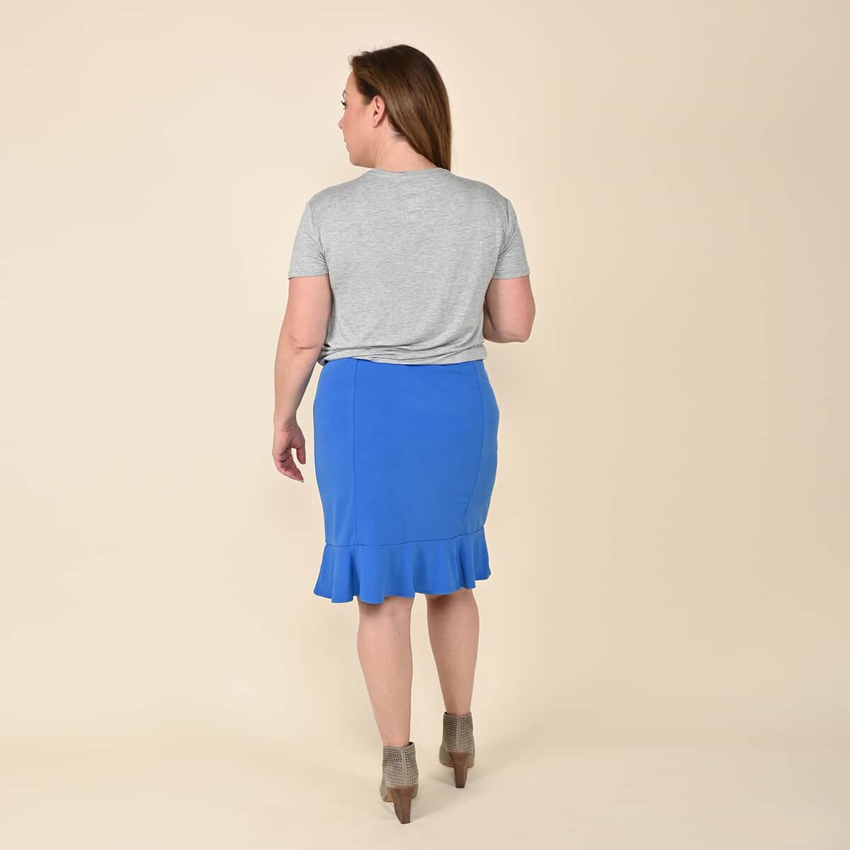 Tamsy Navy Knit Skirt with Elastic Waist - Large image number 1