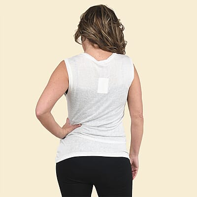 Tamsy White and Gold Nashville Graphic Tank Top - Large