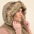 Tamsy Beige Puffer Vest with Faux Fur Hood- Large image number 3