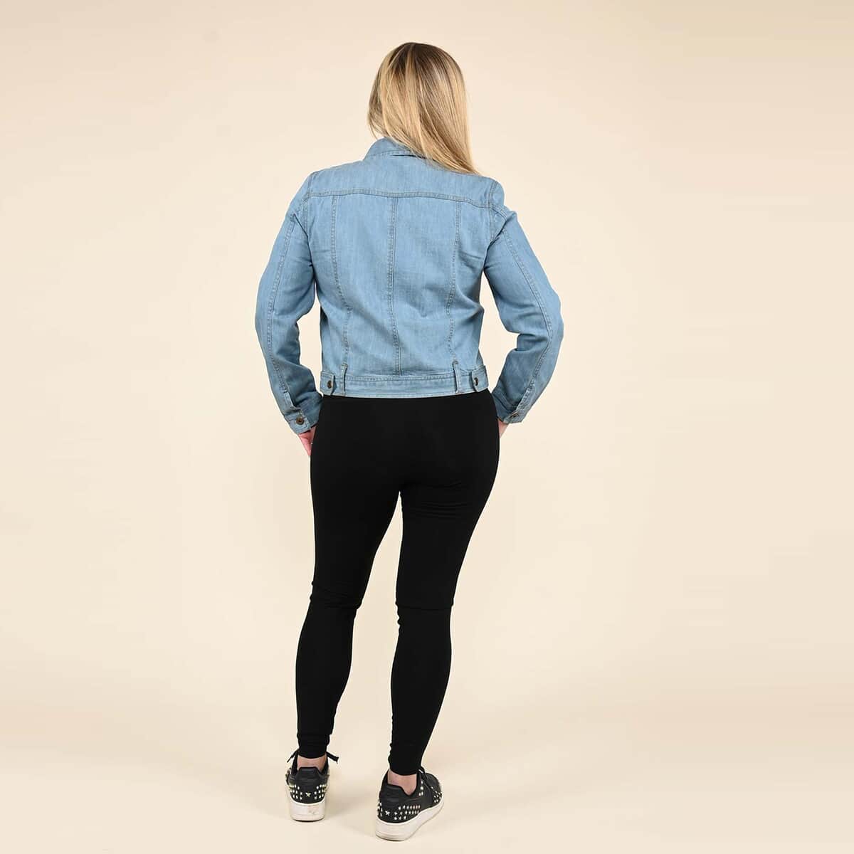 Tamsy Denim Jacket with Crystal Embellishments - Medium | Women's Winter Jacket | Ladies Jean Jacket image number 1