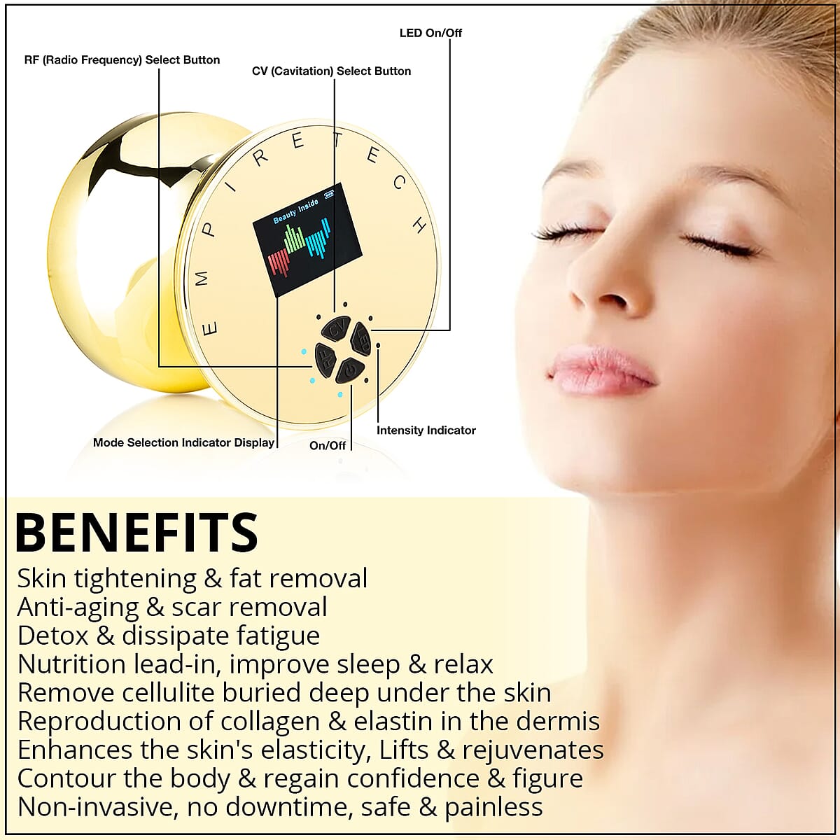 3D RF Ultrasound Face and Body Slimming Device by D24K- Empire Tech image number 3