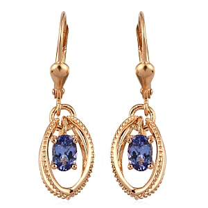 Tanzanite Fancy Earrings in Vermeil Yellow Gold Over Sterling Silver 0.90 ctw