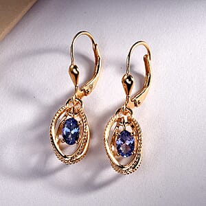 Tanzanite Fancy Earrings in Vermeil Yellow Gold Over Sterling Silver 0.90 ctw