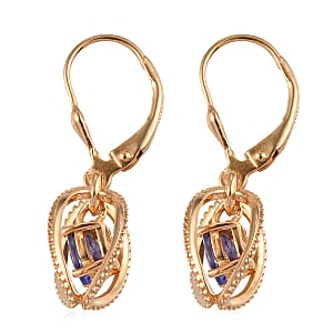Tanzanite Fancy Earrings in Vermeil Yellow Gold Over Sterling Silver 0.90 ctw