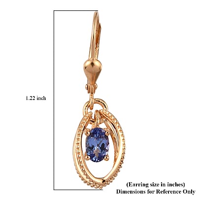 Tanzanite Fancy Earrings in Vermeil Yellow Gold Over Sterling Silver 0.90 ctw