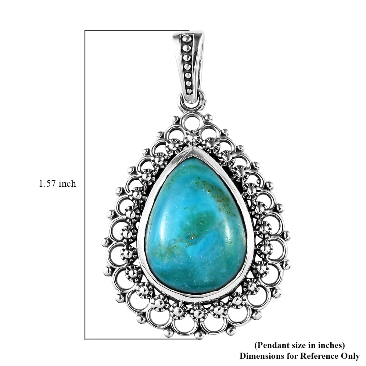 Artisan Crafted Peruvian Opalina Pendant in Sterling Silver 8.75 ctw image number 4