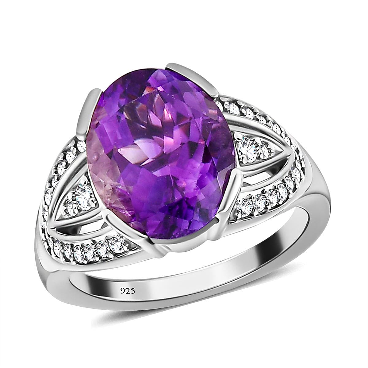 Moroccan Amethyst and Multi Gemstone 5.00 ctw Ring in Platinum Over Sterling Silver (Size 11.5)