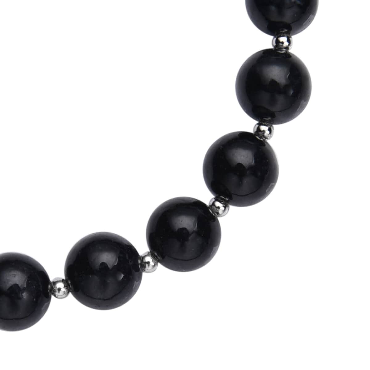 Black Jade (D) Beaded Bolo Bracelet in Rhodium Over Sterling Silver 79.00 ctw image number 4