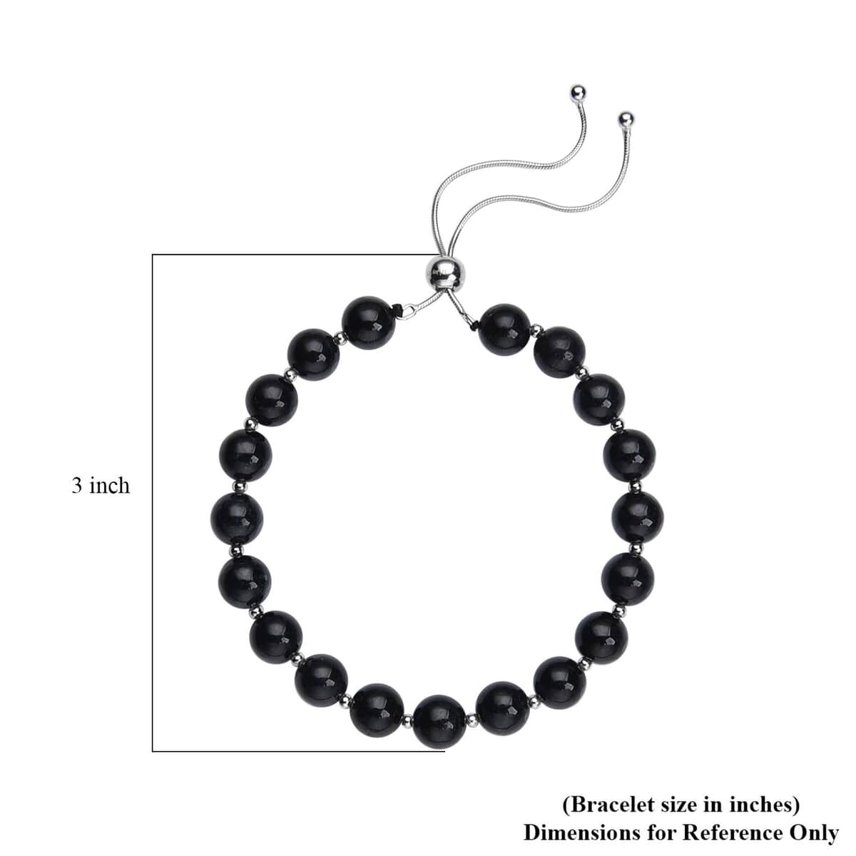 Black Jade (D) Beaded Bolo Bracelet in Rhodium Over Sterling Silver 79.00 ctw image number 6