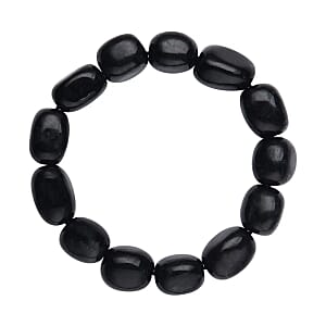 Black Jade (D) 342.50 ctw Bracelet, Jade Beads Bracelet, Stretch Bracelet
