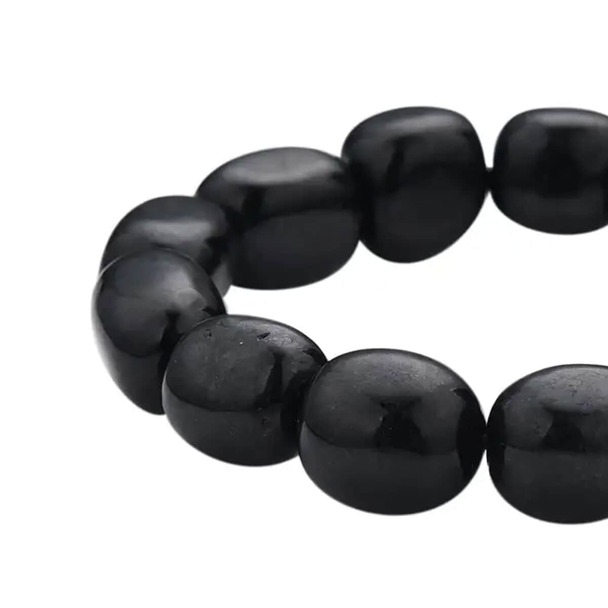 Black Jade (D) Bracelet, Jade Beads Bracelet, Stretch Bracelet 342.50 ctw image number 4