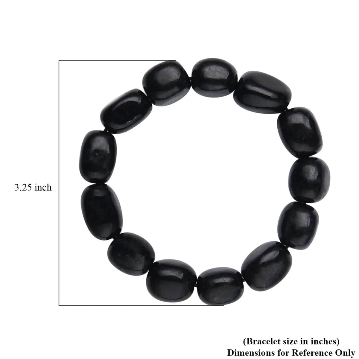 Black Jade (D) Bracelet, Jade Beads Bracelet, Stretch Bracelet 342.50 ctw image number 6