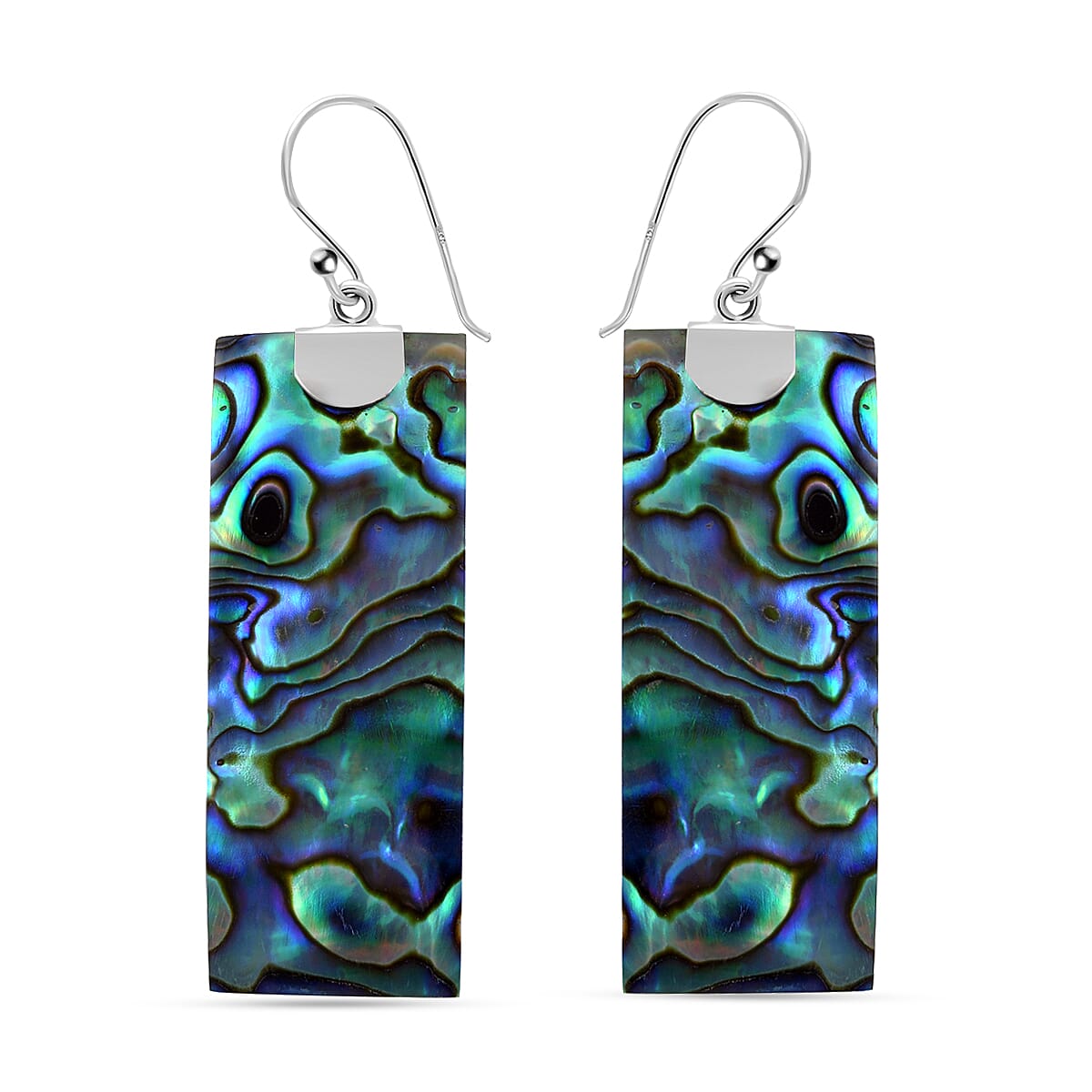 Abalone Shell Dangle Earrings in Sterling Silver