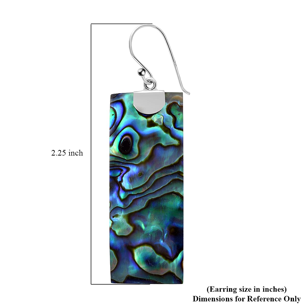 Abalone Shell Dangle Earrings in Sterling Silver