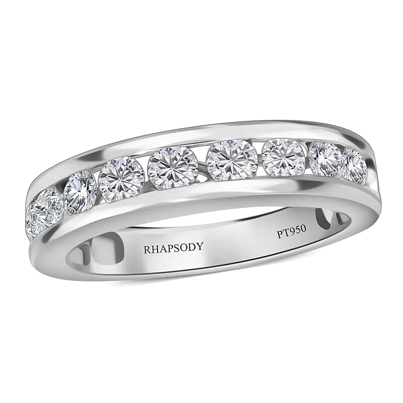 Rhapsody IGI Certified 950 Platinum Diamond (E-F, VS) Ring (Size 6.0) (5.75 g) 1.00 ctw