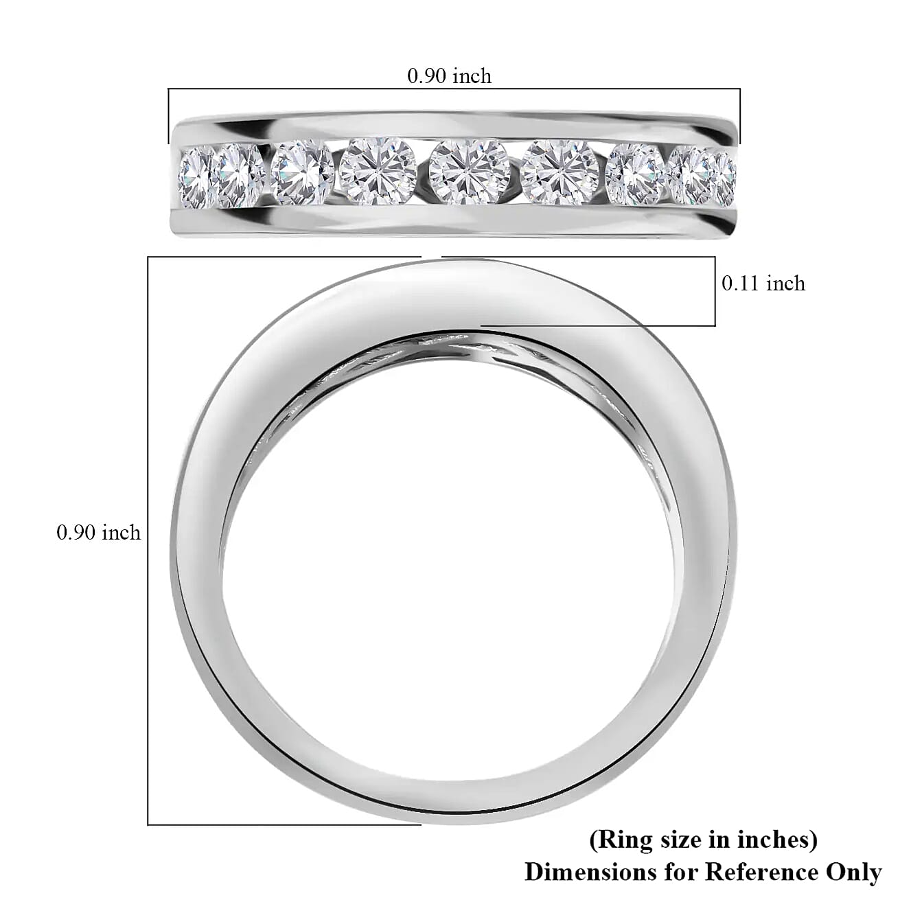 Rhapsody IGI Certified 950 Platinum Diamond (E-F, VS) Ring (Size 6.0) (5.75 g) 1.00 ctw