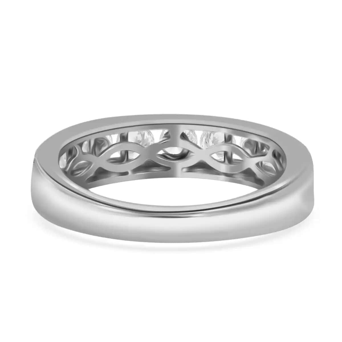 RHAPSODY IGI Certified 950 Platinum Diamond E-F VS Half Eternity Ring (Size 7.0) 5.75 Grams 1.00 ctw image number 4