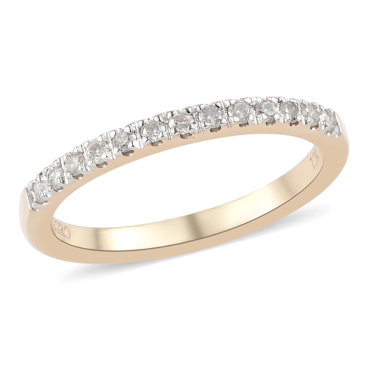 LUXORO 10K Yellow Gold Diamond Half Eternity Band Ring (Size 9.0) 0.25 ctw image number 0