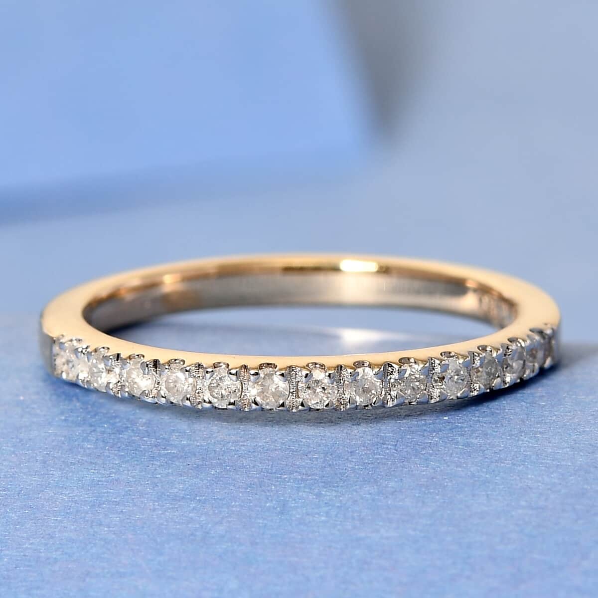 LUXORO 10K Yellow Gold Diamond Half Eternity Band Ring (Size 9.0) 0.25 ctw image number 1
