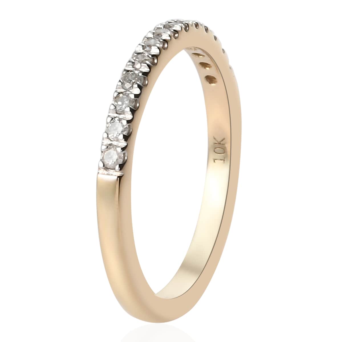 LUXORO 10K Yellow Gold Diamond Half Eternity Band Ring (Size 9.0) 0.25 ctw image number 3