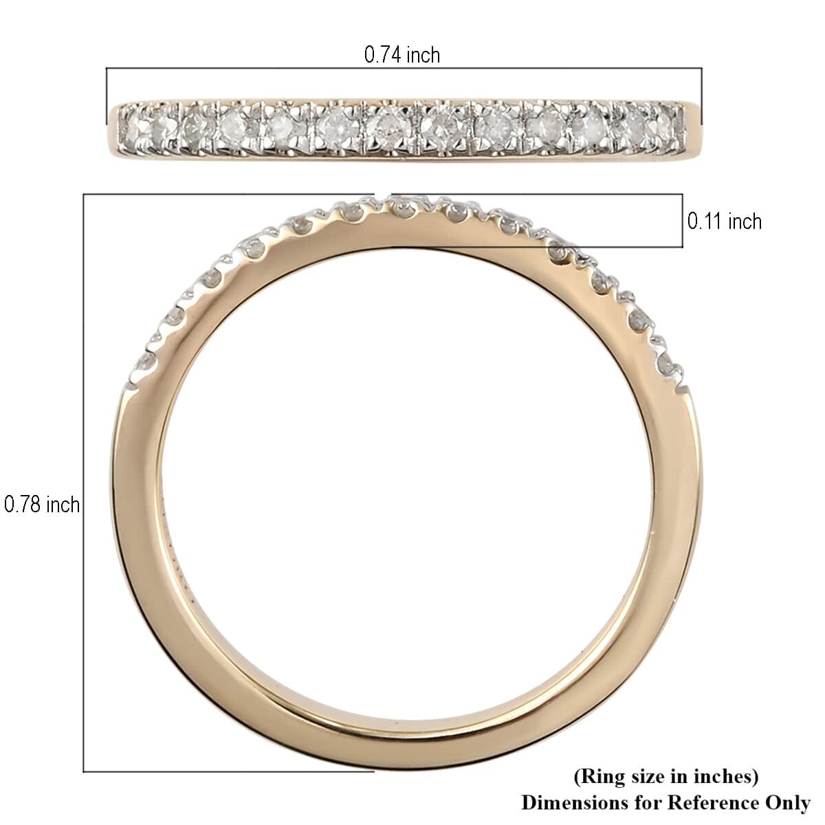 LUXORO 10K Yellow Gold Diamond Half Eternity Band Ring (Size 9.0) 0.25 ctw image number 5
