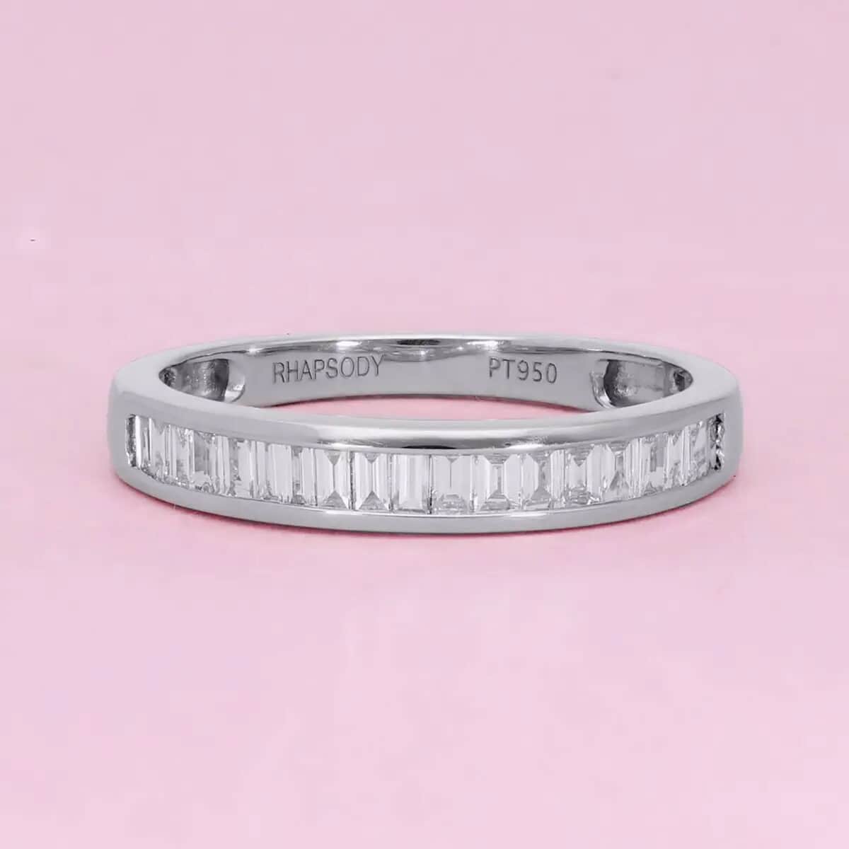 IGI Certified RHAPSODY 950 Platinum E-F VS Diamond Ring 4 Grams 0.50 ctw image number 1