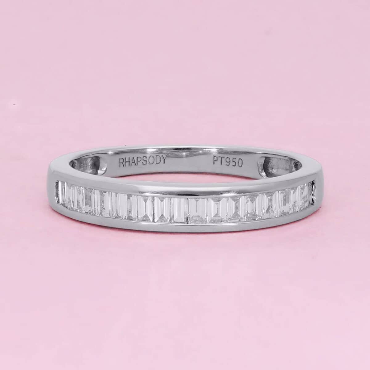 IGI Certified Rhapsody 950 Platinum E-F VS Diamond Ring (Size 7.0) 4 Grams 0.50 ctw image number 1