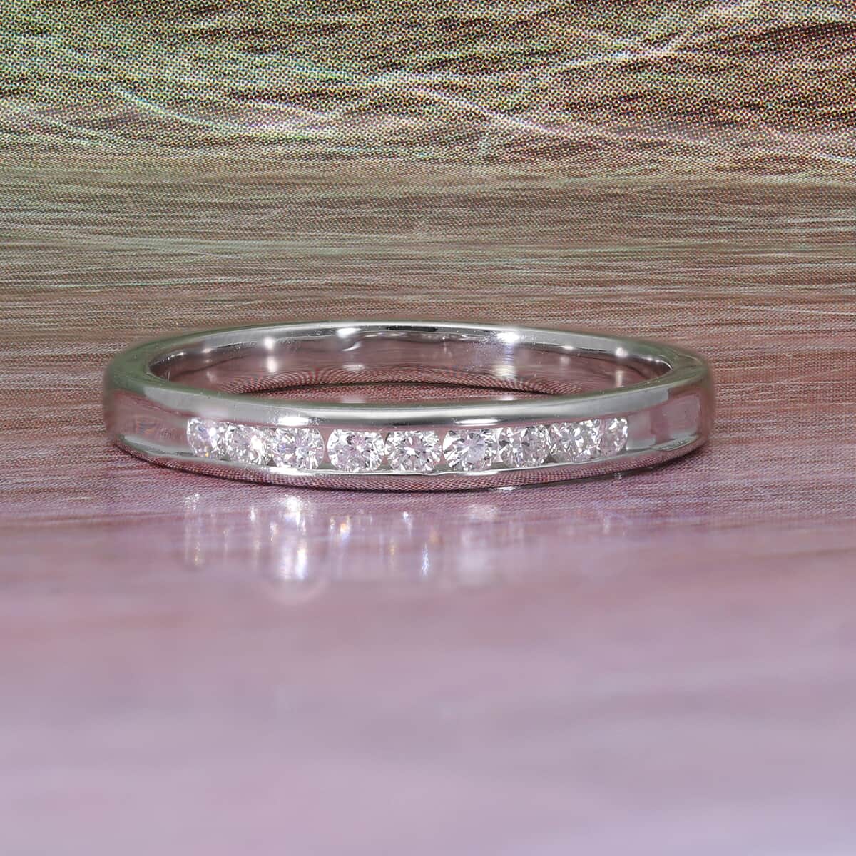 RHAPSODY 950 Platinum Diamond (E-F, VS) Haff Eternity Band Ring (Size 9.0) (3.25 g) 0.50 ctw image number 1